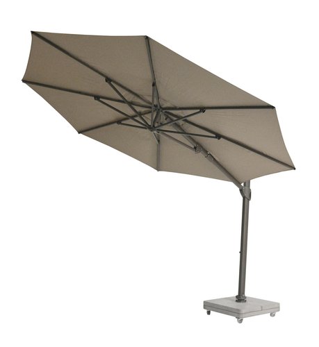Max & Luuk Vince zweefparasol 350cm taupe compleet met voet showroomverlater - afbeelding 1