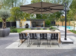 Max & Luuk Vince zweefparasol 350cm taupe compleet met voet showroomverlater - afbeelding 2