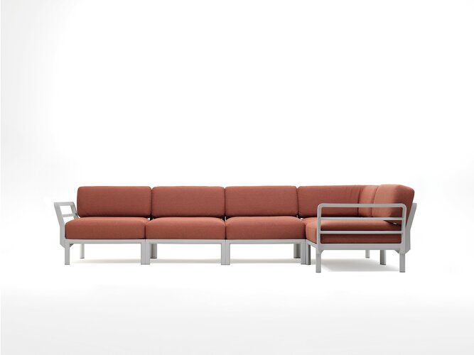 Maximo 5 loungeset gesso frame kussenset Canella sunbrella