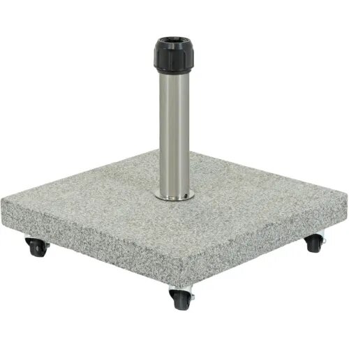 Monza parasolvoet 60kg natuursteen 4 wielen