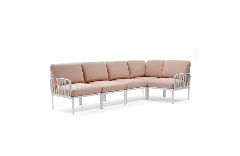Nardi Komodo 5 loungeset modulair wit kussenset rosa quarzo