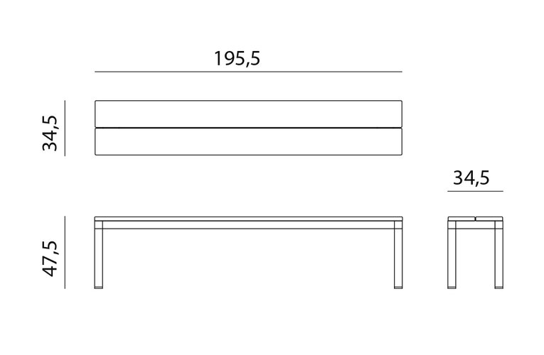 Nardi Rio sportbench  195cm antraciet aluminium op=op - afbeelding 3