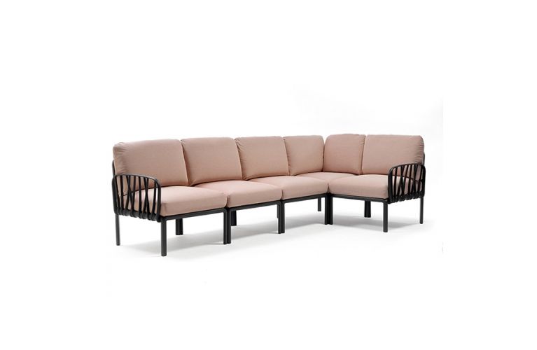 Nardo Komodo 5 loungeset modulair antraciet rosa quarzo - afbeelding 1