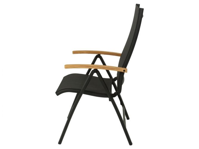 Nice standenstoel alu- teak - textileen antraciet op=op - afbeelding 2