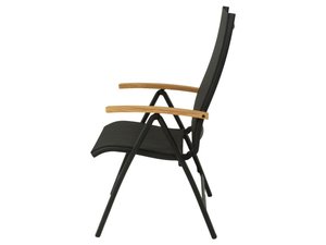 Nice standenstoel alu- teak - textileen antraciet op=op - afbeelding 2