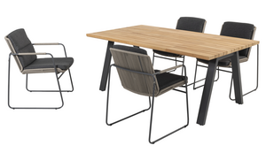 Parma 5-delige dining set rechthoek teak