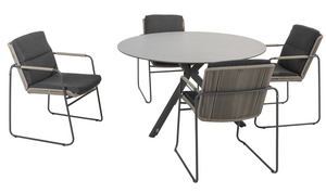 Parma 5-delige dining set rond hpl - afbeelding 1