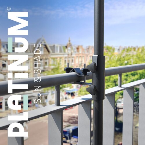 Platinum balkonklem verticale ronde railing - afbeelding 3