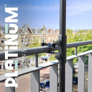 Platinum balkonklem verticale ronde railing - afbeelding 3