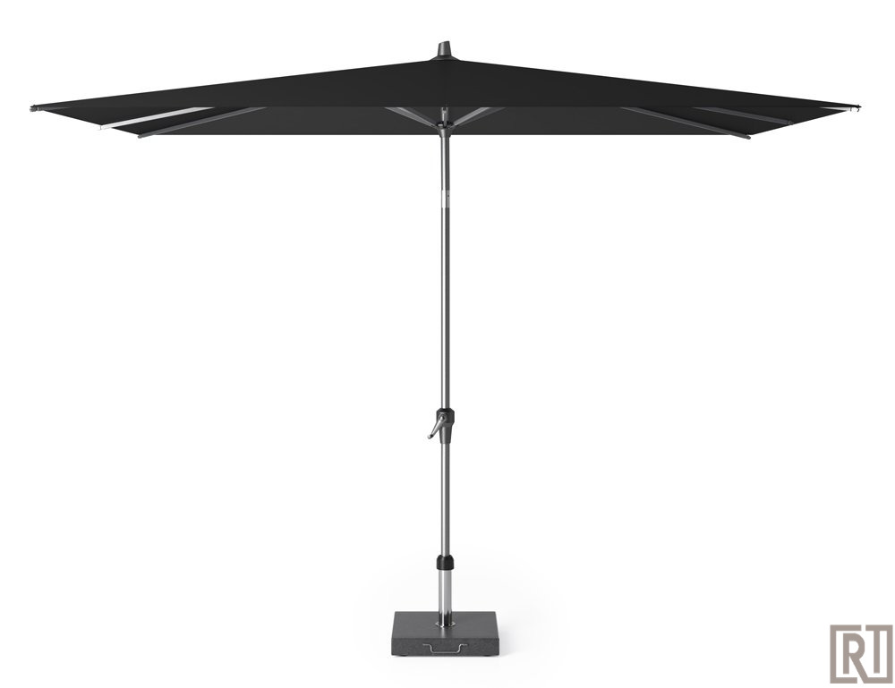 Immuniteit zakdoek Ijzig Platinum Riva parasol 300x200cm rechthoek zwart excl. parasolvoet -  Rijkenberg Tuinmeubelen