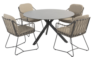 Prego 5-delige dining set rond hpl - afbeelding 1