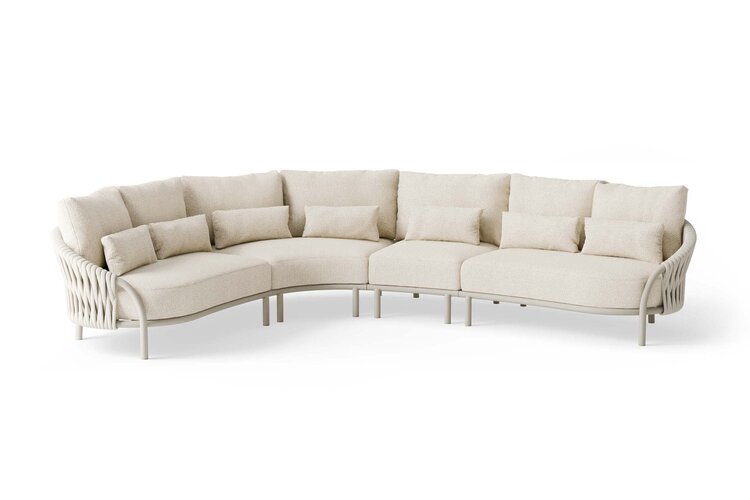 Suns Feroli 4-delige loungeset halfround xl camelsand  - misty rope