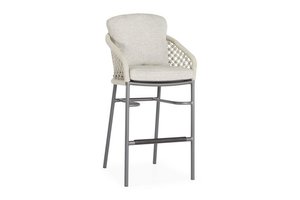 Suns Nappa barchair macrame camel sand - soft grey - afbeelding 1