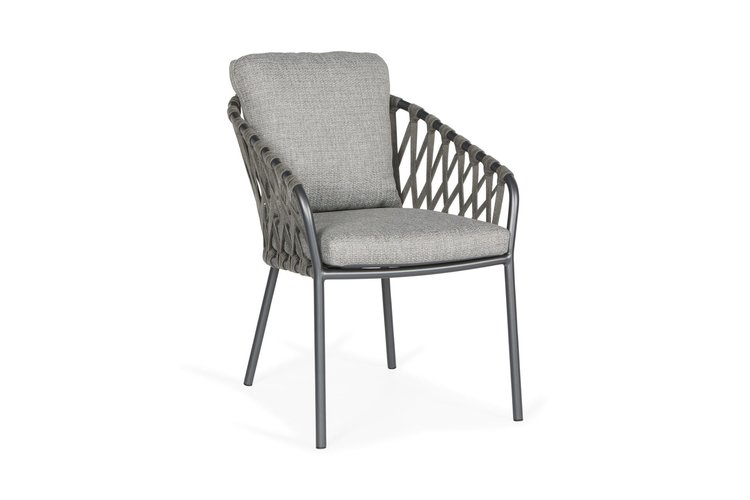 Suns Nappa diningchair  crossweave antraciet - light grey - afbeelding 1