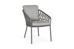 Suns Nappa diningchair  crossweave antraciet - light grey - afbeelding 1