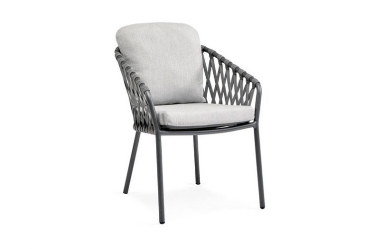 Suns Nappa diningchair  crossweave antraciet - soft grey