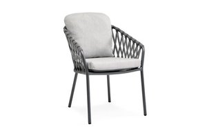 Suns Nappa diningchair  crossweave antraciet - soft grey - afbeelding 1