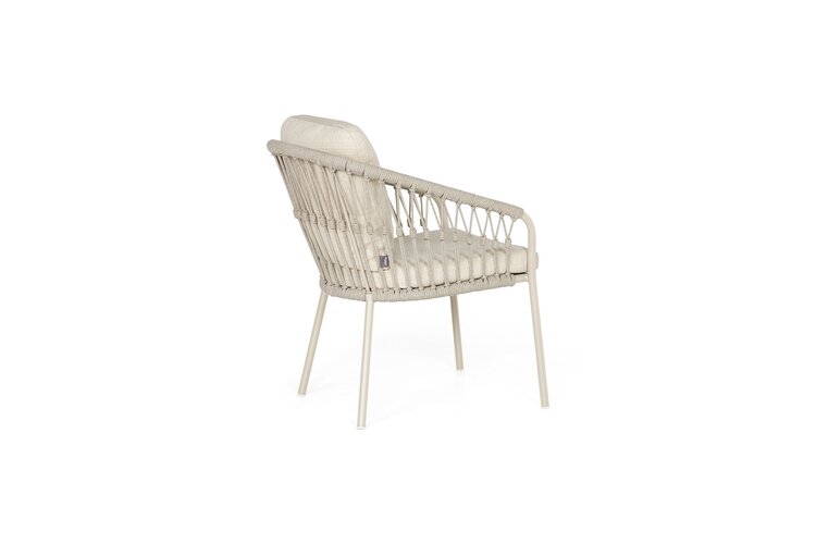 Suns Nappa diningchair knot weaving camel sand - natural gravel showroomverlaters