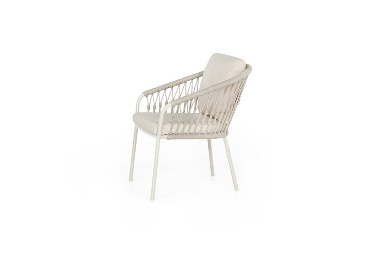 Suns Nappa diningchair  knot weaving camel sand - natural gravel showroomverlaters - afbeelding 3