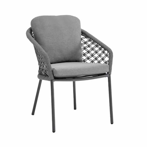 Suns Nappa diningchair macrame antraciet - light grey