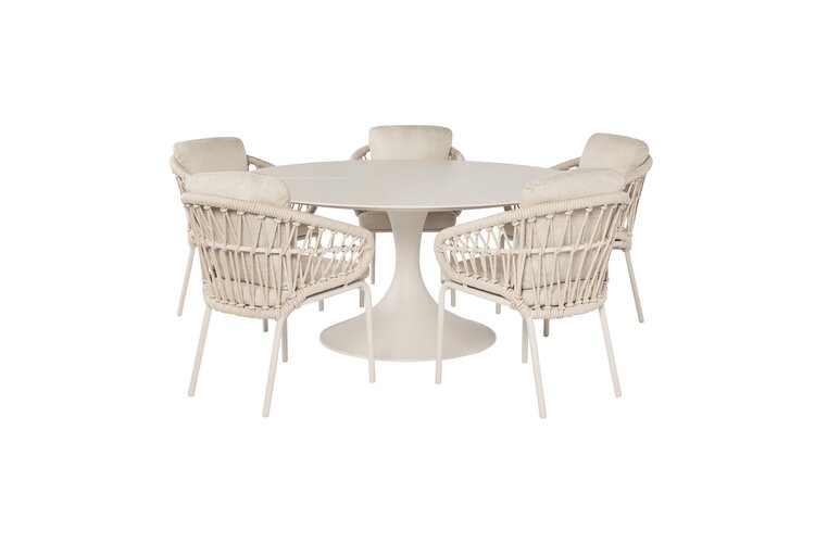 Suns Tosca diningchair camel sand - natural mixed weave op=op - afbeelding 4