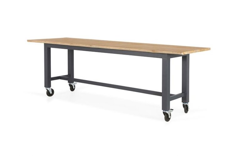 Suns Vasto bartafel 330x100cm  teak-alu verrijdbaar camel sand frame - afbeelding 1