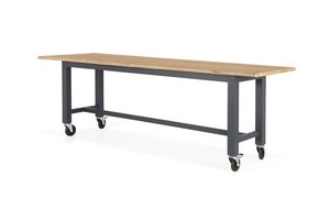 Suns Vasto bartafel 330x100cm  teak-alu verrijdbaar camel sand frame - afbeelding 1