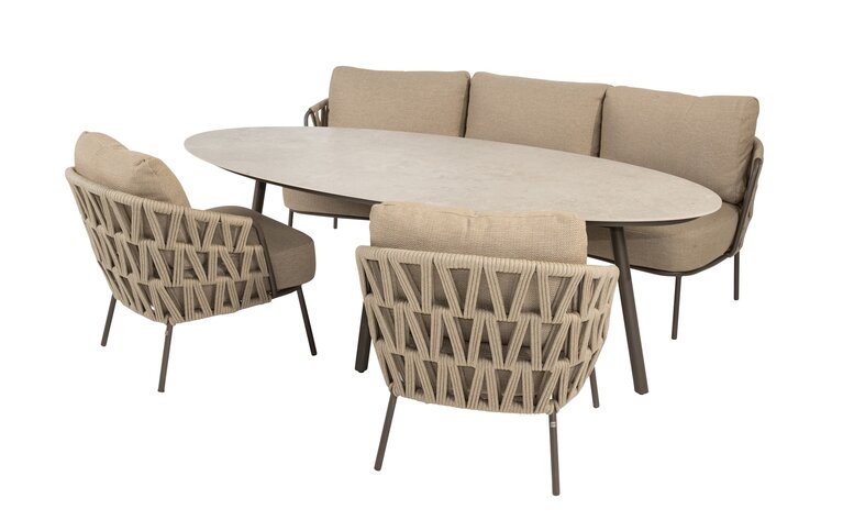 Taste 4so Salute low dining tafel 220x105cm oval terre - ceramic - afbeelding 3