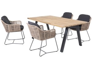 Taste Belmond 5-delige dining tuinset 180x100cm natural - afbeelding 1