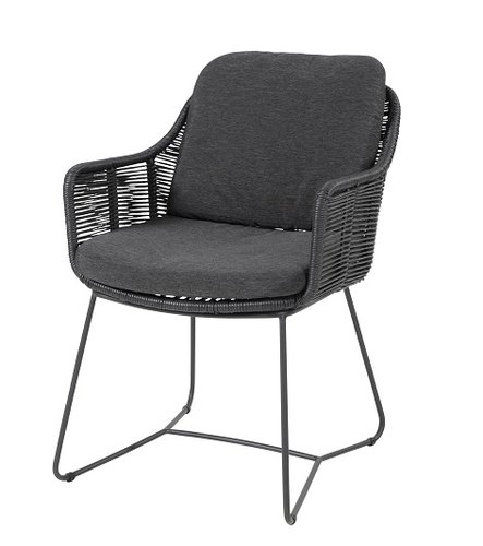 Taste belmond dining tuinstoel antraciet twisted wicker laatste stoel - afbeelding 1
