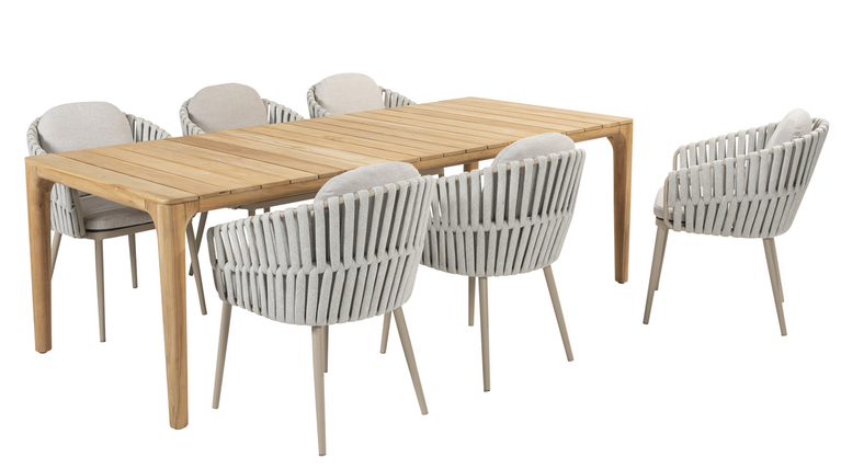 Taste Eva 7-delige dining set Liam latte - afbeelding 1