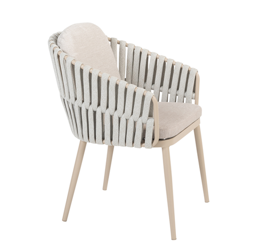 Taste Eva dining tuinstoel rope latte nog slechts 2 stuks - afbeelding 4