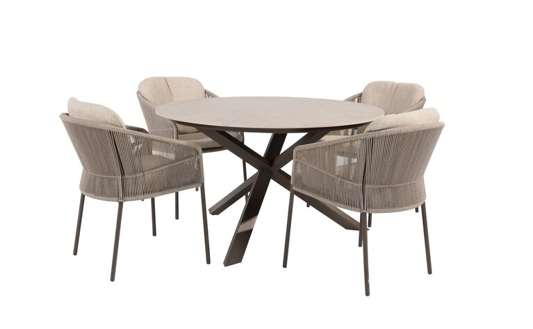 Taste Florence 5-delige dining set rope - frame terre