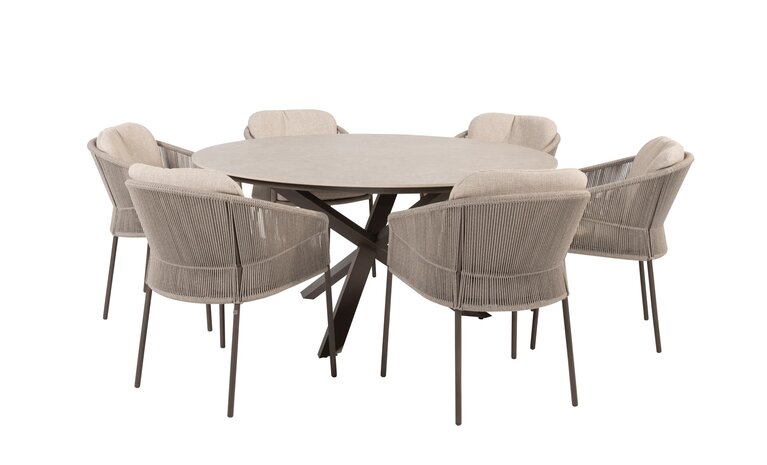 Taste Florence 7-delige dining set rope - frame terre