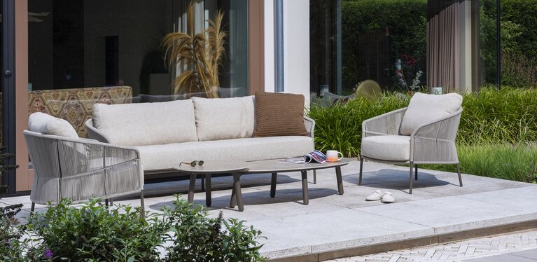 Taste Florence living loungeset 3-dlg rope - frame terre - afbeelding 6