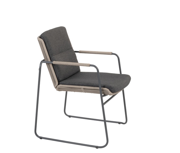Taste Parma  dining tuinstoel aluminium rope antraciet-taupe OP=OP - afbeelding 4