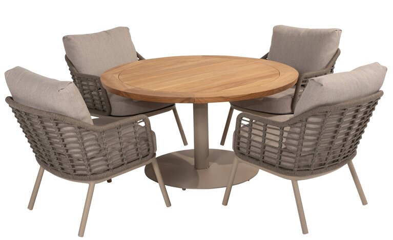 Taste Puglia 5-delige low dining set rope latte