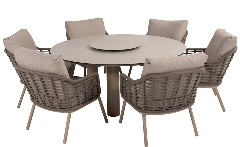 Taste Puglia 8-delige low dining set rope latte showroomverlater - afbeelding 5