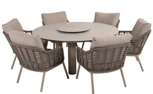 Taste Puglia 8-delige low dining set rope latte showroomverlater - afbeelding 5