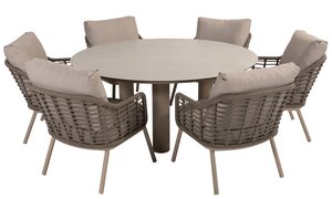 Taste Puglia 8-delige low dining set rope latte showroomverlater - afbeelding 1