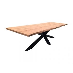 Toscane teak tuintafel 200x100cm boomstamlook - afbeelding 1