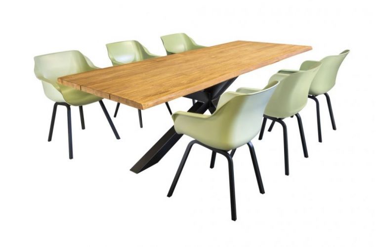 Toscane teak tuintafel 200x100cm boomstamlook showroomverlater - afbeelding 2