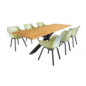 Toscane teak tuintafel 200x100cm boomstamlook showroomverlater - afbeelding 2