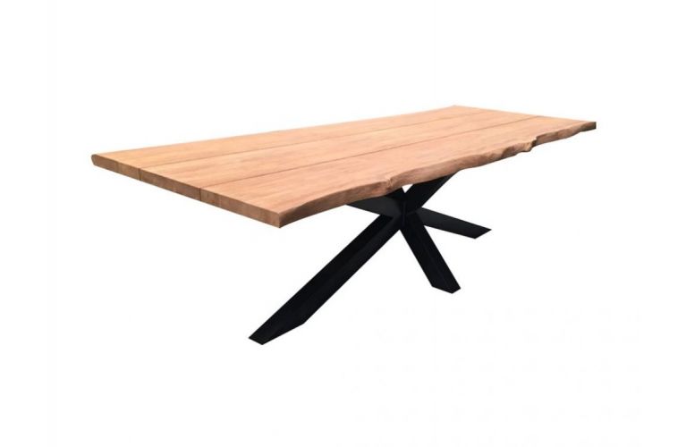 Toscane teak tuintafel 260x100cm boomstamlook showroomverlater