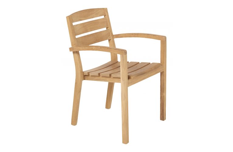 Traditional teak Carlos stacking chair