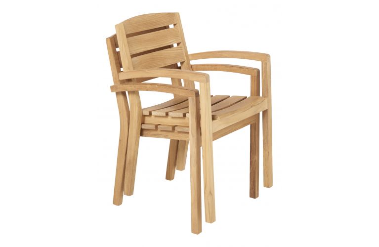 Traditional teak Carlos stacking chair - afbeelding 2