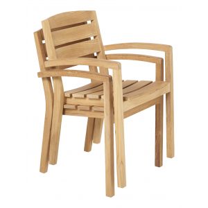 Traditional teak Carlos stacking chair - afbeelding 2