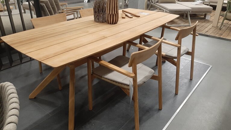 Traditional teak Carmen 5-delige diningset showroomverlater - afbeelding 1