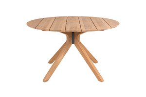 Traditional teak Carmen dining tuintafel rond 132cm teak - afbeelding 3