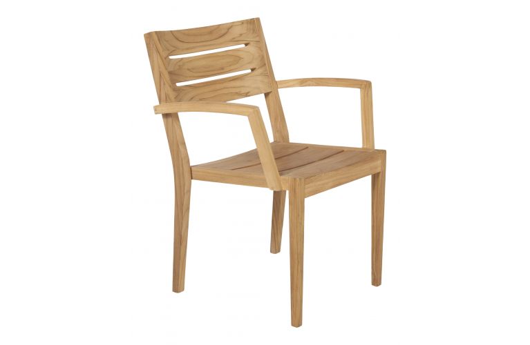 Traditional teak Grace stacking chair